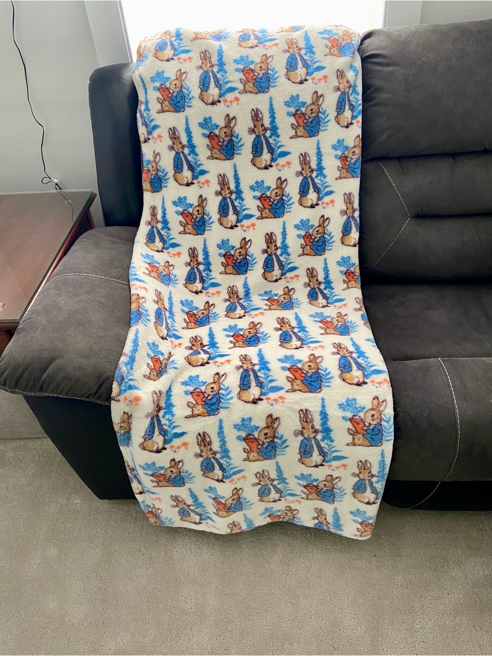 Peter Rabbit Reading Decorative Throw Beatrix Potter Easter Spring Throw - Picture 11 of 11